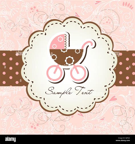 Baby arrival announcement card Stock Vector Image & Art - Alamy