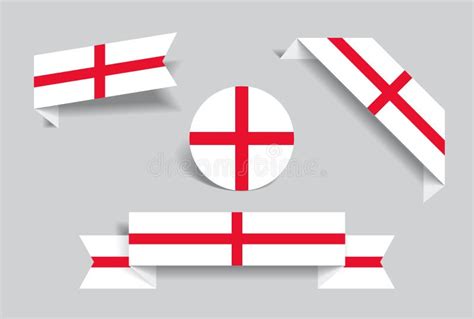 English Flag Stickers and Labels. Vector Illustration. Stock Vector - Illustration of nation ...