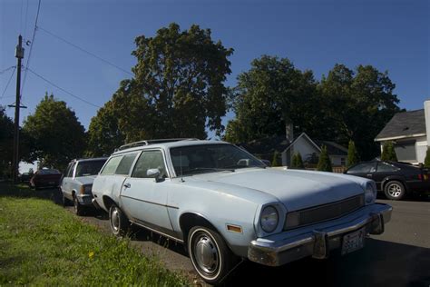 OLD PARKED CARS.: 1974 Ford Pinto Station Wagon.