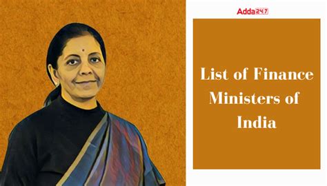 List of Finance Ministers of India 1946 to 2023