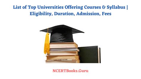 University Courses & Syllabus - Admissions, Eligbility, Duration, Fees