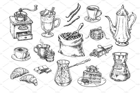 Set of coffee illustrations #vector#contours#file#recipes Coffee Vector, Coffee Illustration ...
