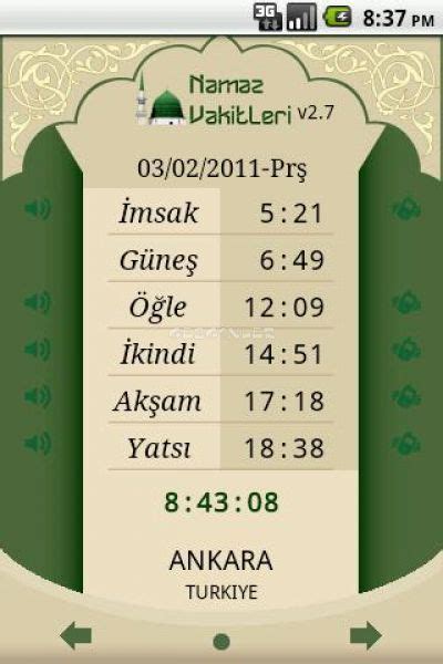 Namaz Vakitleri İndir (Android) - Gezginler Mobil