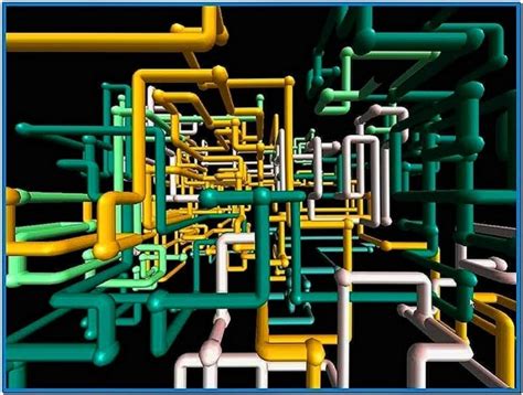 3D Pipes Screensaver Teapot - Download-Screensavers.biz