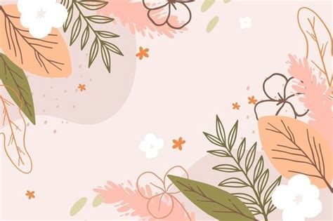 Free Vector | Drawn spring background with flowers | Cute desktop wallpaper, Desktop wallpaper ...