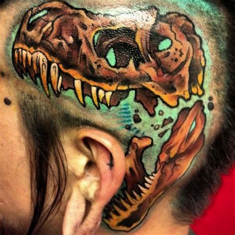 Altered Images : Tattoos : Joe Salois : Dinosaur Skull