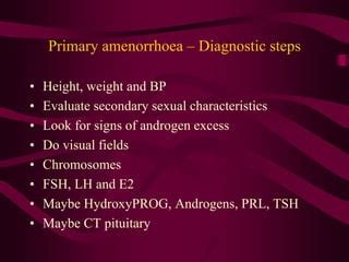 Amenorrhoea | PPT