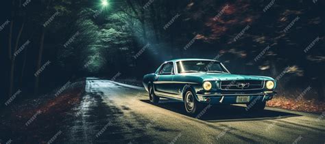 Premium Photo | Car driving on road at night