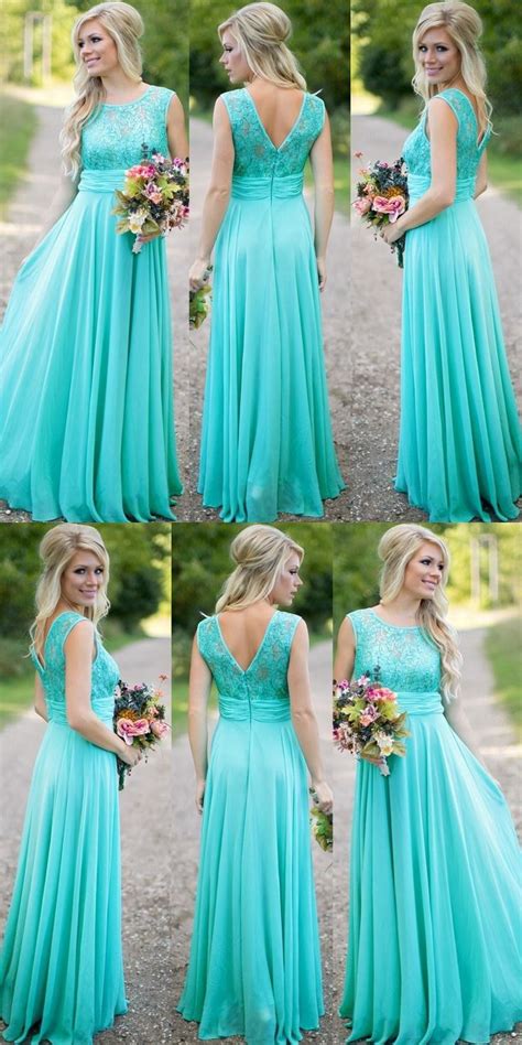 long prom dresses, tiffany blue bridesmaid dresses, long bridesmaid d… | Turquoise bridesmaid ...