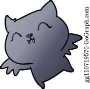 11 Gradient Cartoon Of Cute Kawaii Bat Clip Art | Royalty Free - GoGraph