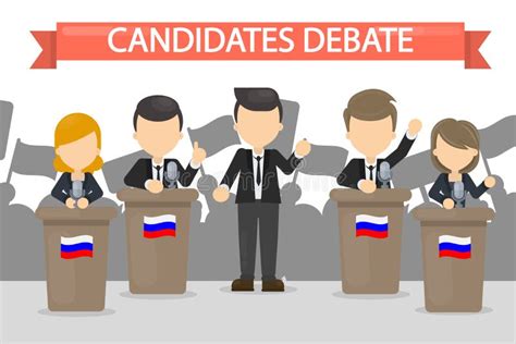 Presidential Debate. Cartoon Flat Illustration Stock Illustration ...