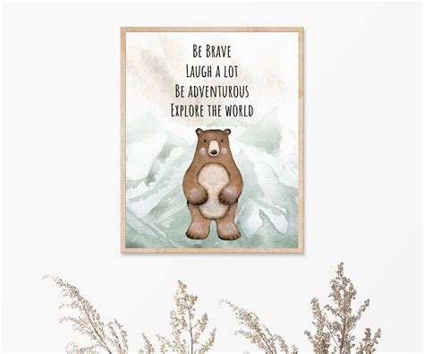 Bear Nursery Prints Nature Nursery Prints Nursery Wall | Etsy