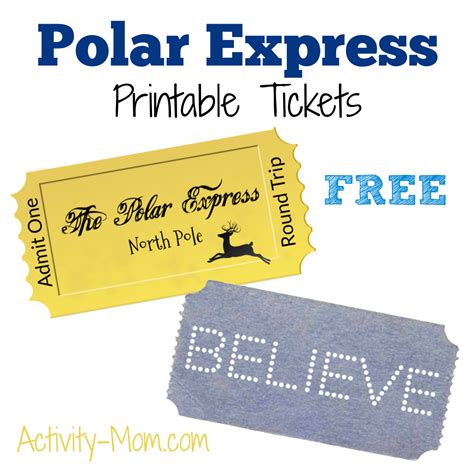 Free Printable Polar Express Tickets - The Activity Mom