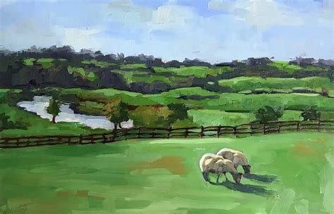 Impressionist landscape painting of Ireland countyside