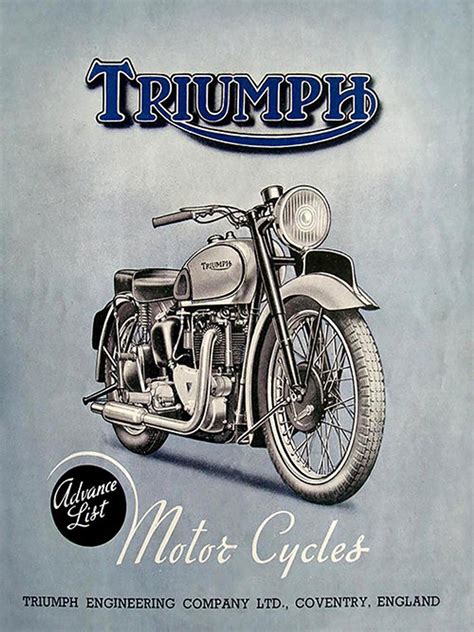 Vintage Triumph Motorcycle Ad Metal Sign Garage Man Cave Decor | Etsy | Vintage motorcycle ...