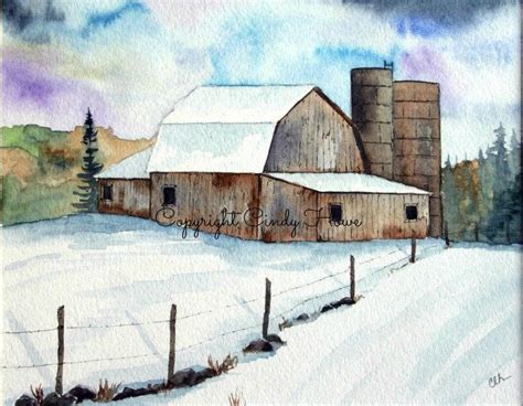 Digital art winter farm winter scene farm farm landscape | Etsy ...