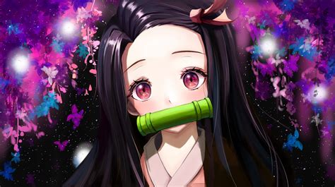 Kamado Nezuko Anime Bamboo Kimetsu No Yaiba Anime Girls Wallpaper - Resolution:2799x1568 - ID ...