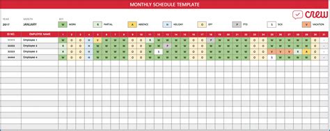 √ Free Printable Monthly Employee Schedule Template