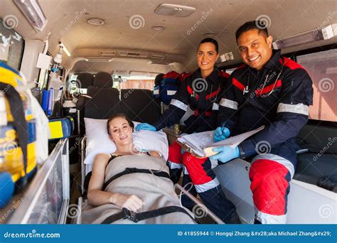 Paramedic team patient stock photo. Image of doctor, happy - 41855944