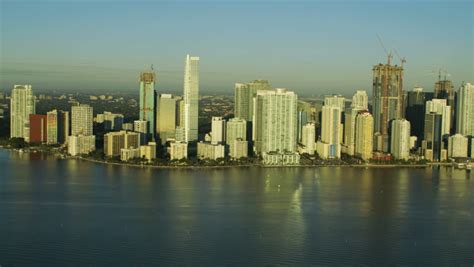 aerial tropical sunrise over miami skyline Stock Footage Video (100% Royalty-free) 25501616 ...