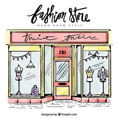 Sketch of fashion store Vector | Free Download