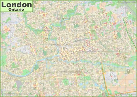 Large detailed map of London (Ontario) - Ontheworldmap.com