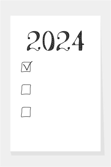 List of resolutions 2024. Goals, resolutions, plan, actions, concept checklist. New Year 2024 ...