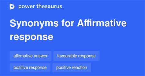 Affirmative Response synonyms - 60 Words and Phrases for Affirmative Response