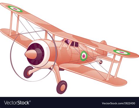 Cartoon biplane Royalty Free Vector Image - VectorStock