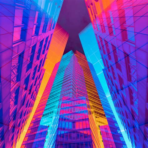 Neon Skyscrapers Wall Art | Photography