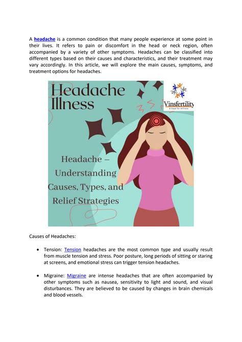 Headache: Causes, Symptoms, and Treatment by vinsfertilityivf - Issuu