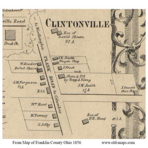 Clintonville, Ohio 1856 Old Town Map Custom Print - Franklin Co. - OLD MAPS