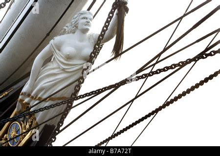 Figurehead of Cutty Sark clipper ship in Greenwich, London England United Kingdom UK Stock Photo ...