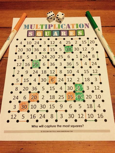 Multiplication Array Games Printable - Spider Dino