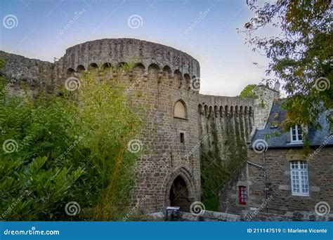 Castle of the City of Dinan. France Stock Image - Image of cobbled ...