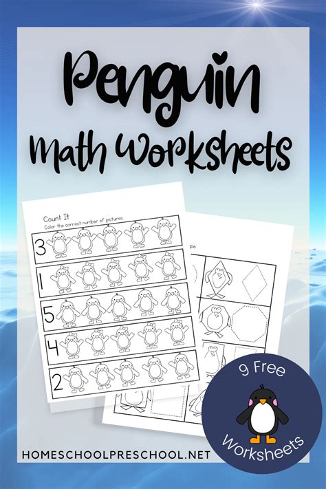 Penguin Math Worksheets for Preschoolers