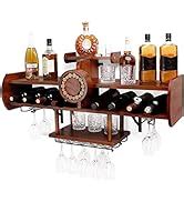 Amazon.com: Homde Wine Rack Wall Mounted Wood,Wine Shelf with Bottle ...