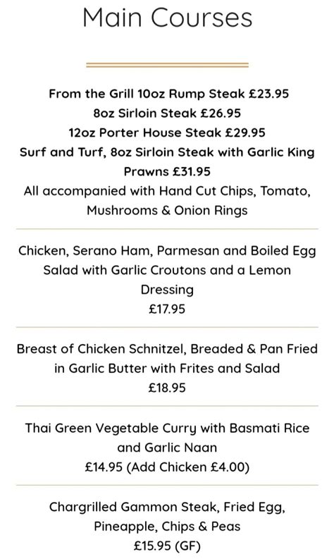 The Hare and Hounds Fulbeck Full Menu Online