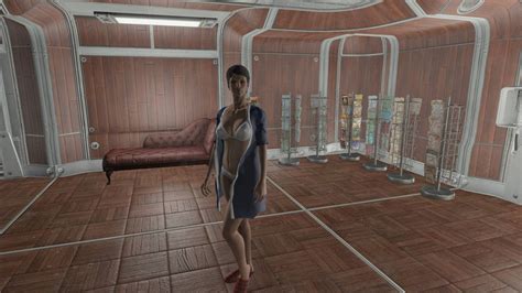 Curie in Vault 88 wearing an open bathrobe by CreationKeeper on DeviantArt