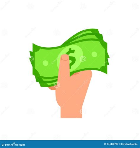 Hand Holding Cash Money Icon Stock Vector - Illustration of income, financial: 144472767