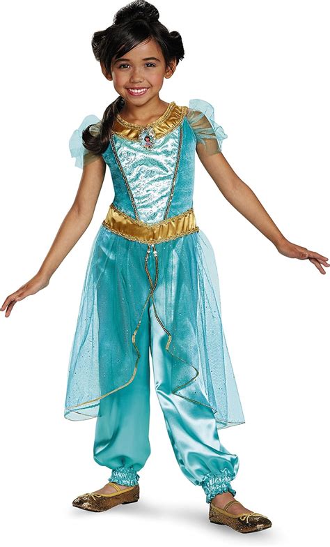 Amazon.com: Jasmine Deluxe Disney Princess Aladdin Costume, Medium/7-8 : Toys & Games