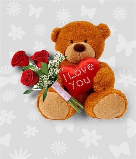 Send Flowers Philippines | 3 PCS. RED ROSES W/ TEDDY BEAR