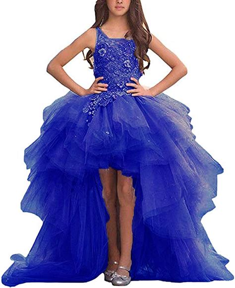 Gzcdress High Low Pageant Dress for Girls 7-16 Puffy Prom Ball Gowns Vintage Flower Girl Dresses ...