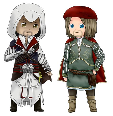 Ezio and Leonardo by leeniej on DeviantArt