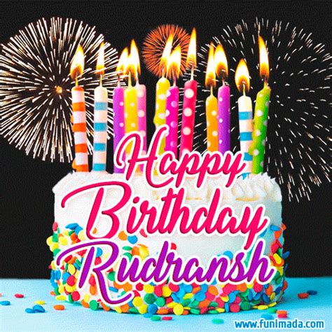 Happy Birthday Rudransh GIFs - Download on Funimada.com