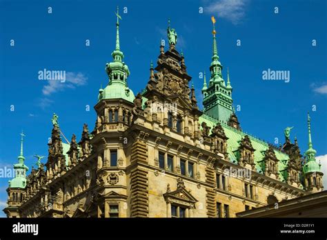 Ornate neo-renaissance architecture of the Hamburg Rathaus (City Stock Photo, Royalty Free Image ...