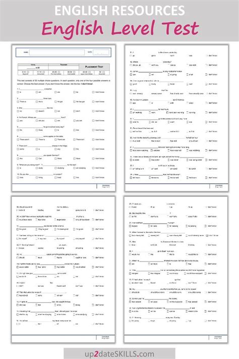 English level test editable word file | English test, Teaching printables, English assessments