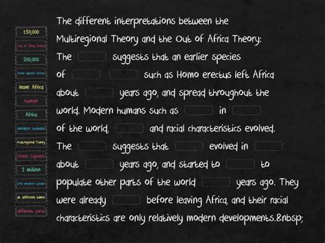 Human Migration Theories - Complete the sentence