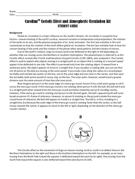 Fillable Online The Coriolis Effect - Currents - National Ocean Service - NOAA Fax Email Print ...