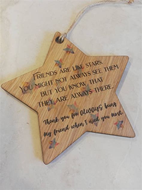 Friend Gift Star Plaque Friends are like stars Wooden | Etsy